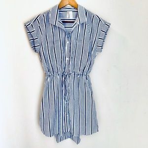 NWT Blue & White Striped Poplin Shirt Dress